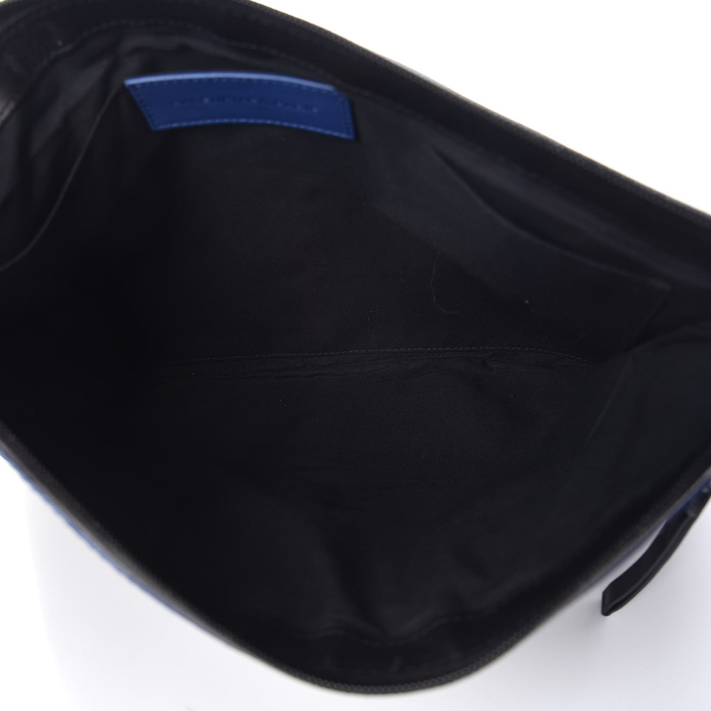 Nylon Calfskin Classic Hardware Large Clip Bleu Mineral