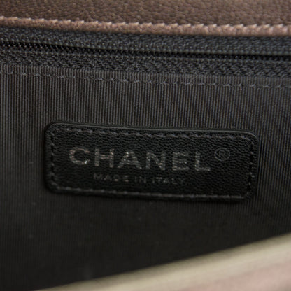 Chanel Iridescent Goatskin Quilted New Medium Boy Flap Dark Gold 7 of 8