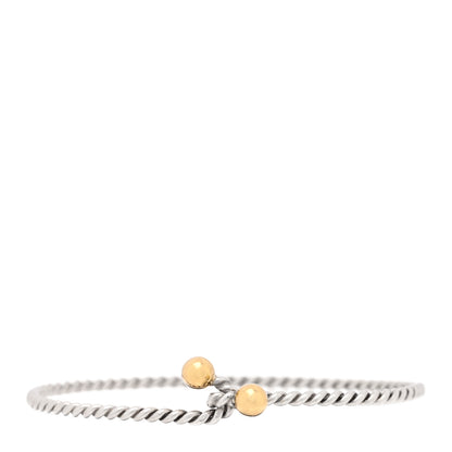 Tiffany Sterling Silver 18K Yellow Gold Hook Eye Bangle Bracelet 1 of 4