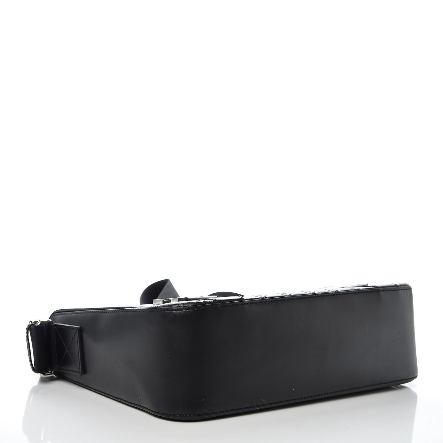 Guccissima Signature Medium Double Buckle Flap Messenger Bag Black