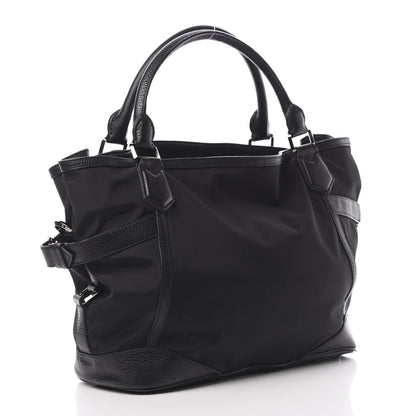 Burberry Nylon Calfskin Tote Black 3 of 13