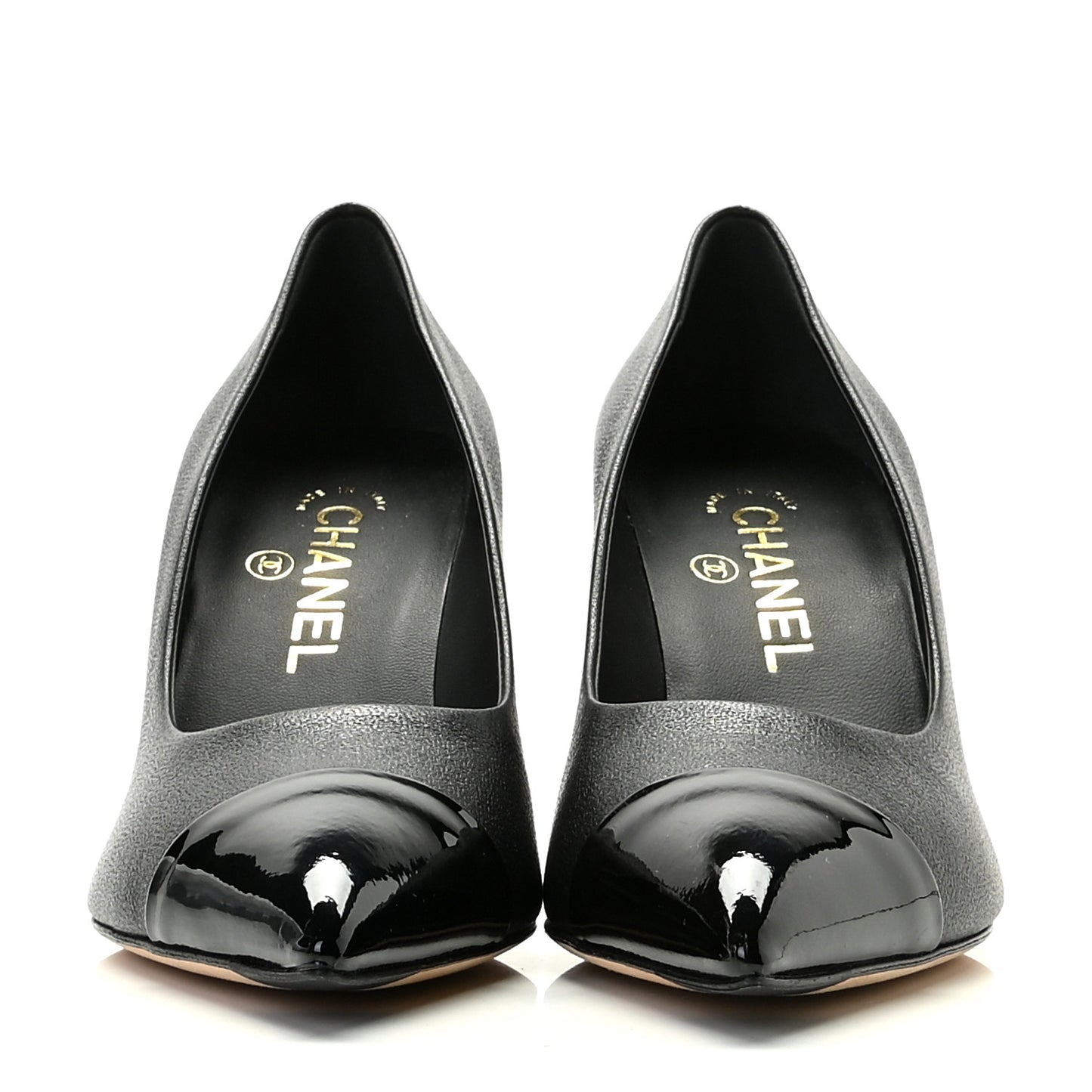Goatskin Grosgrain Cap Toe Pearl Pumps 37 Black