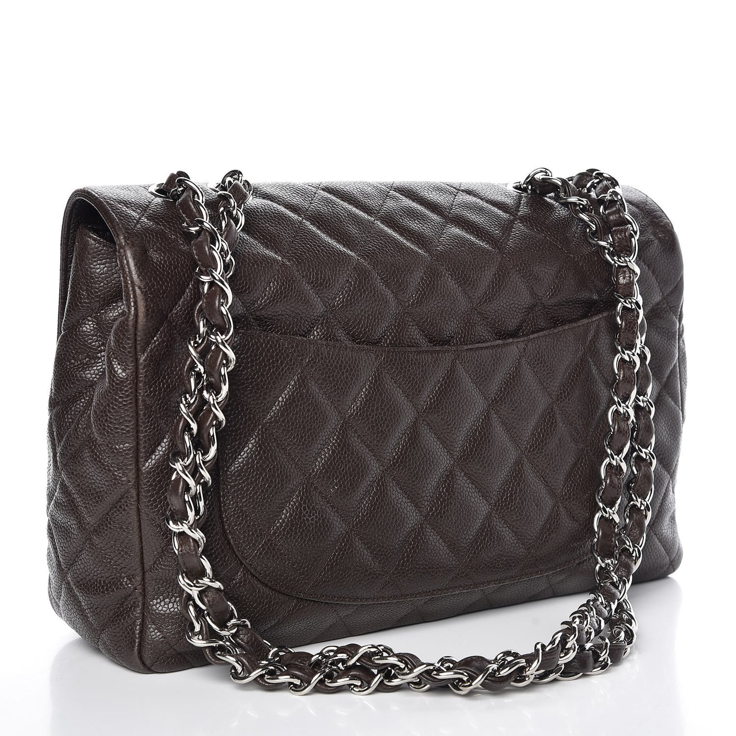 Caviar Quilted Jumbo Single Flap Brown