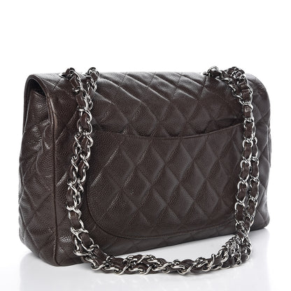 Chanel Caviar Quilted Jumbo Single Flap Brown 4 of 14