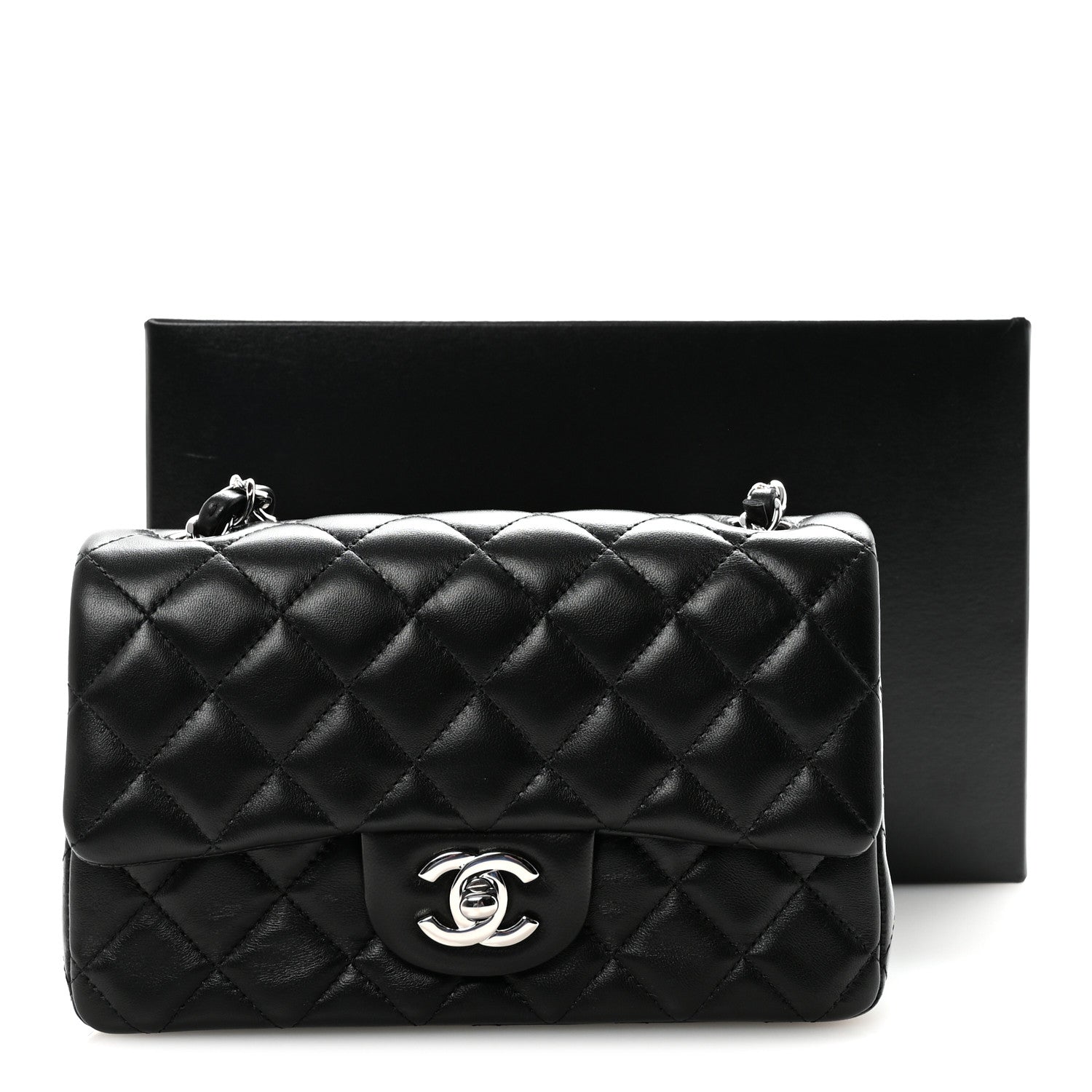 Chanel Lambskin Quilted Mini Rectangular Flap Black 11 of 11