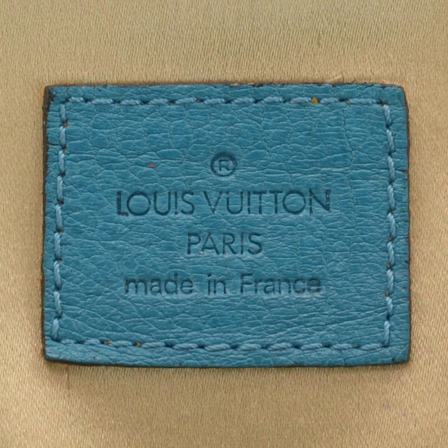 Monogram Suede Ostrich Theda GM Turquoise