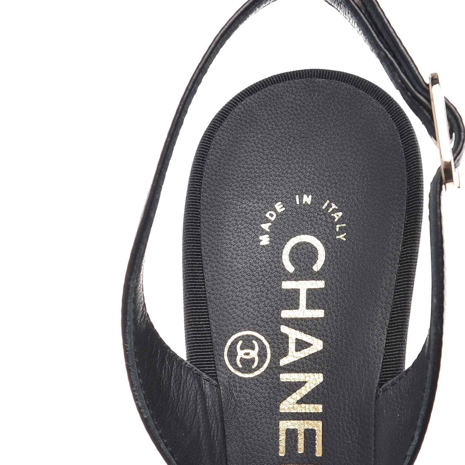 Chanel Lambskin Grosgrain CC Slingback Pumps 36.5 Black 6 of 8