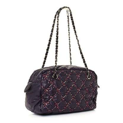 Chanel Nylon Quilted Tweed Stitch Bubble Camera Case Purple 2 of 15
