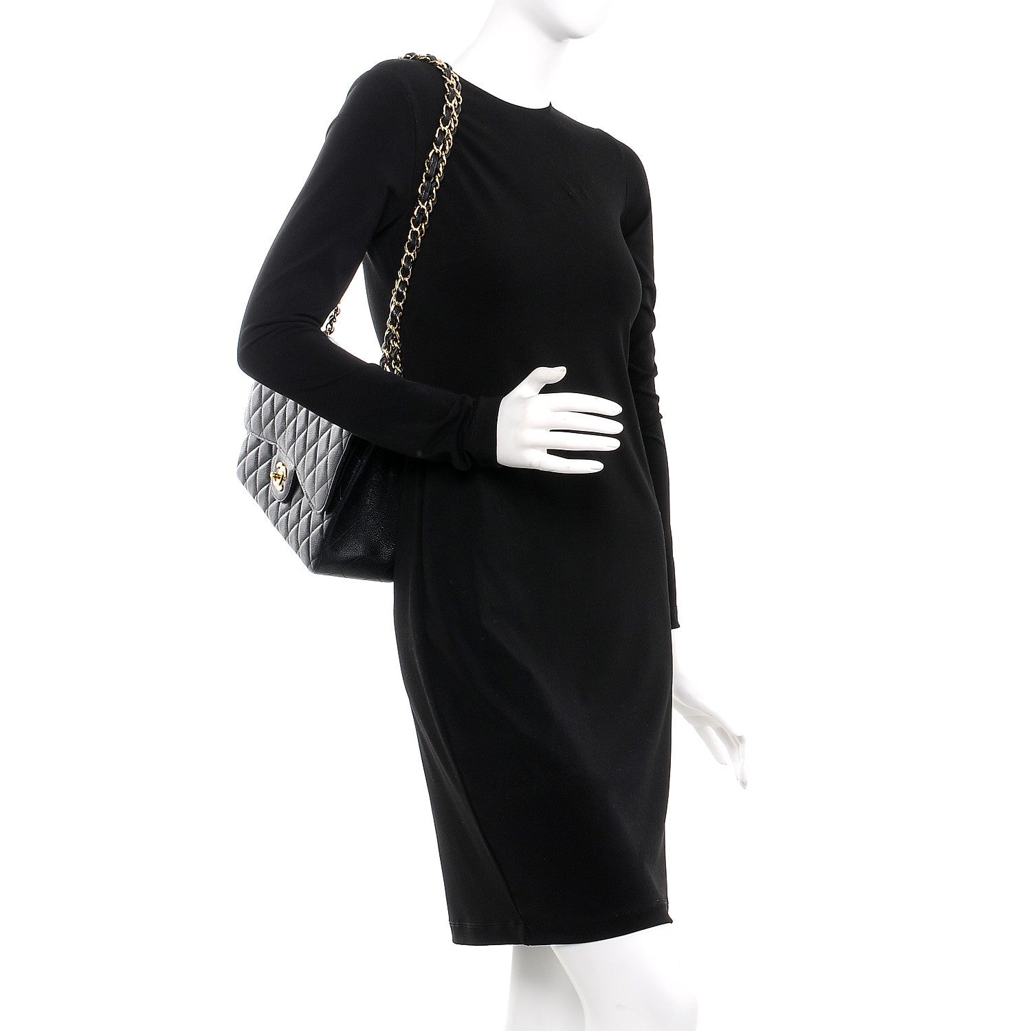 Chanel Caviar Quilted Jumbo Double Flap Black 3 of 9