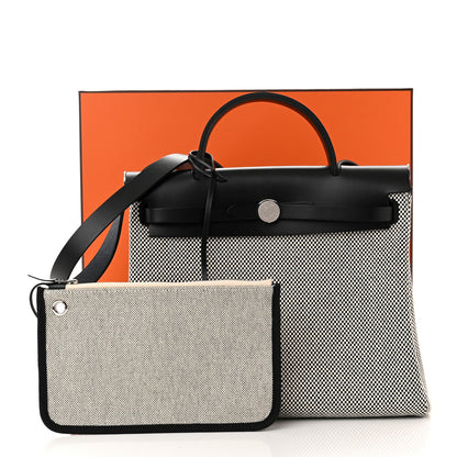 Hermes Vache Hunter Criss Viking Herbag Zip Retourne 31 PM Ecru Black 13 of 13