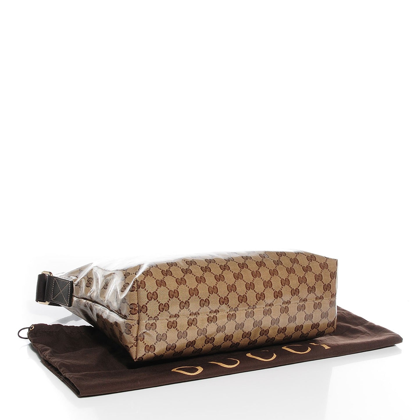 Crystal Monogram Large Flat Messenger Bag Dark Brown