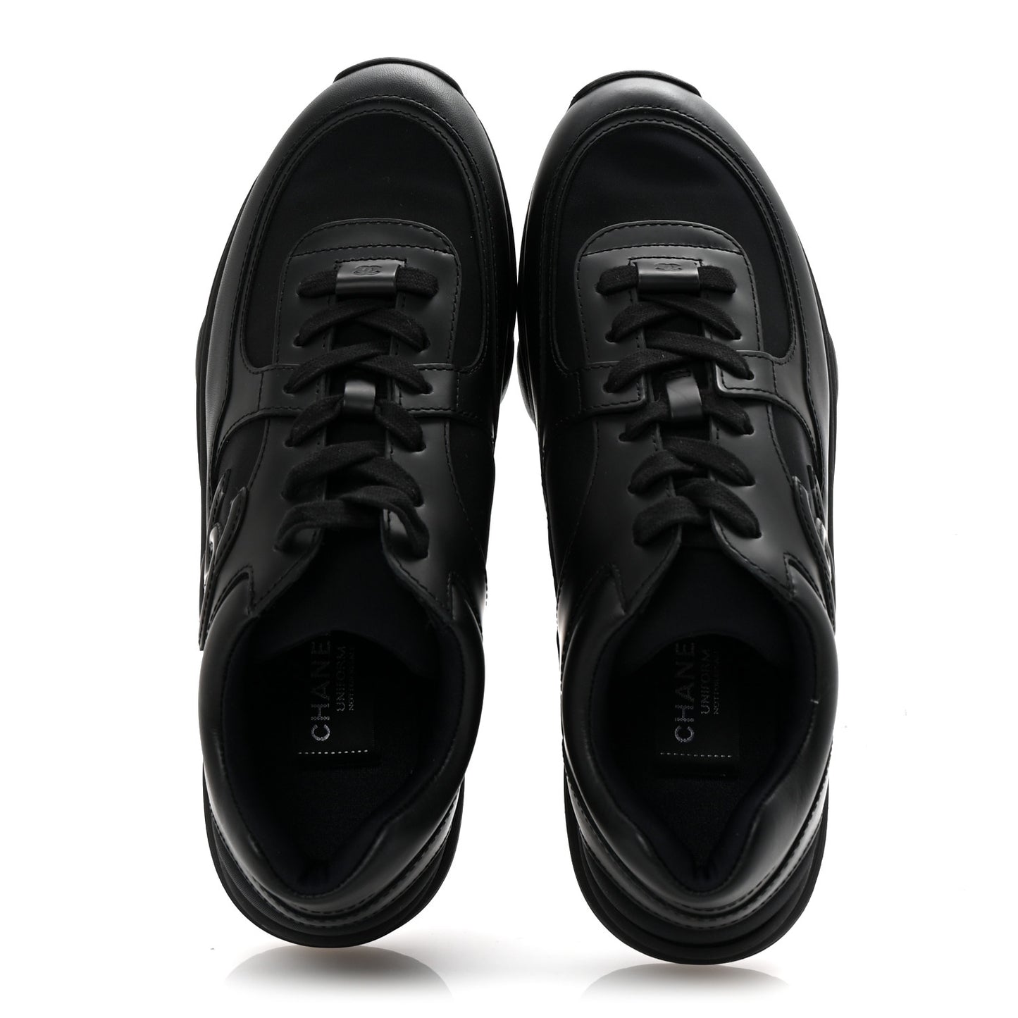 Lambskin Fabric CC Sneakers 39 Black