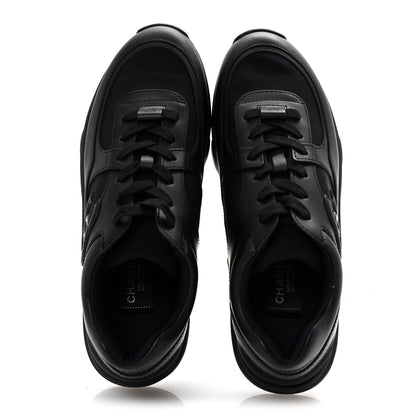 Chanel Lambskin Fabric CC Sneakers 39 Black 2 of 9