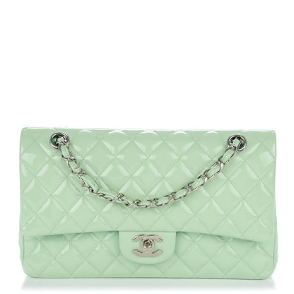 Chanel Patent Calfskin Quilted Medium Double Flap Light Green 1 of 8