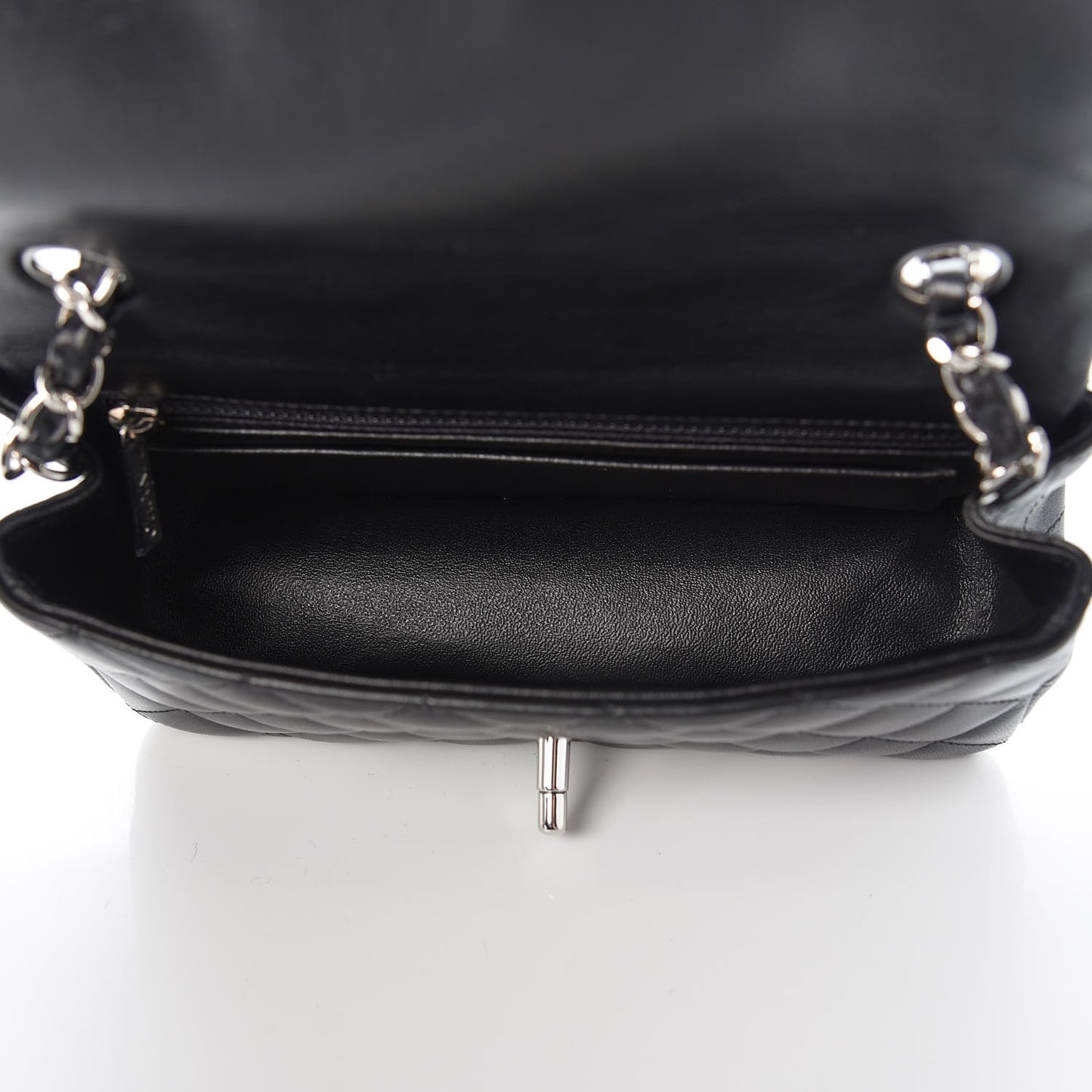 Lambskin Quilted Mini Rectangular Flap Black