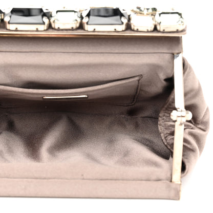 Prada Satin Crystal Clutch Fumo 6 of 9