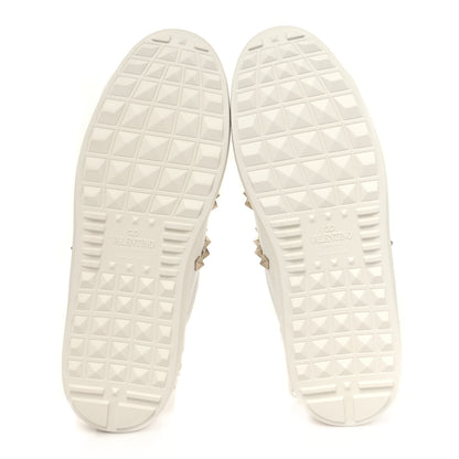 Valentino Garavani Calfskin Untitled Rockstud Slide Sneakers 38 White 5 of 9