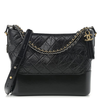 Chanel Aged Calfskin Quilted Medium Gabrielle Hobo Black 1 of 10
