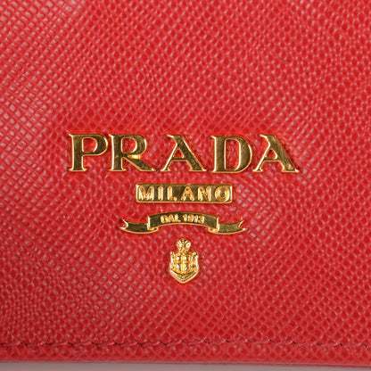 Prada Saffiano Metal Gusseted Card Holder Barolo 7 of 8