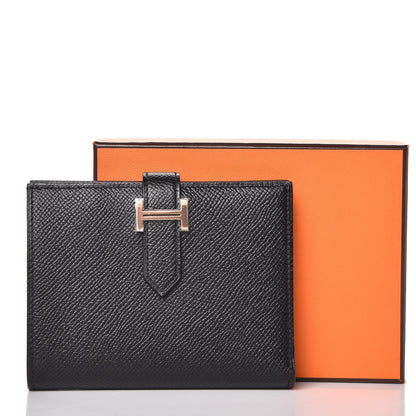 Hermes Epsom Bearn Compact Wallet Black 8 of 8