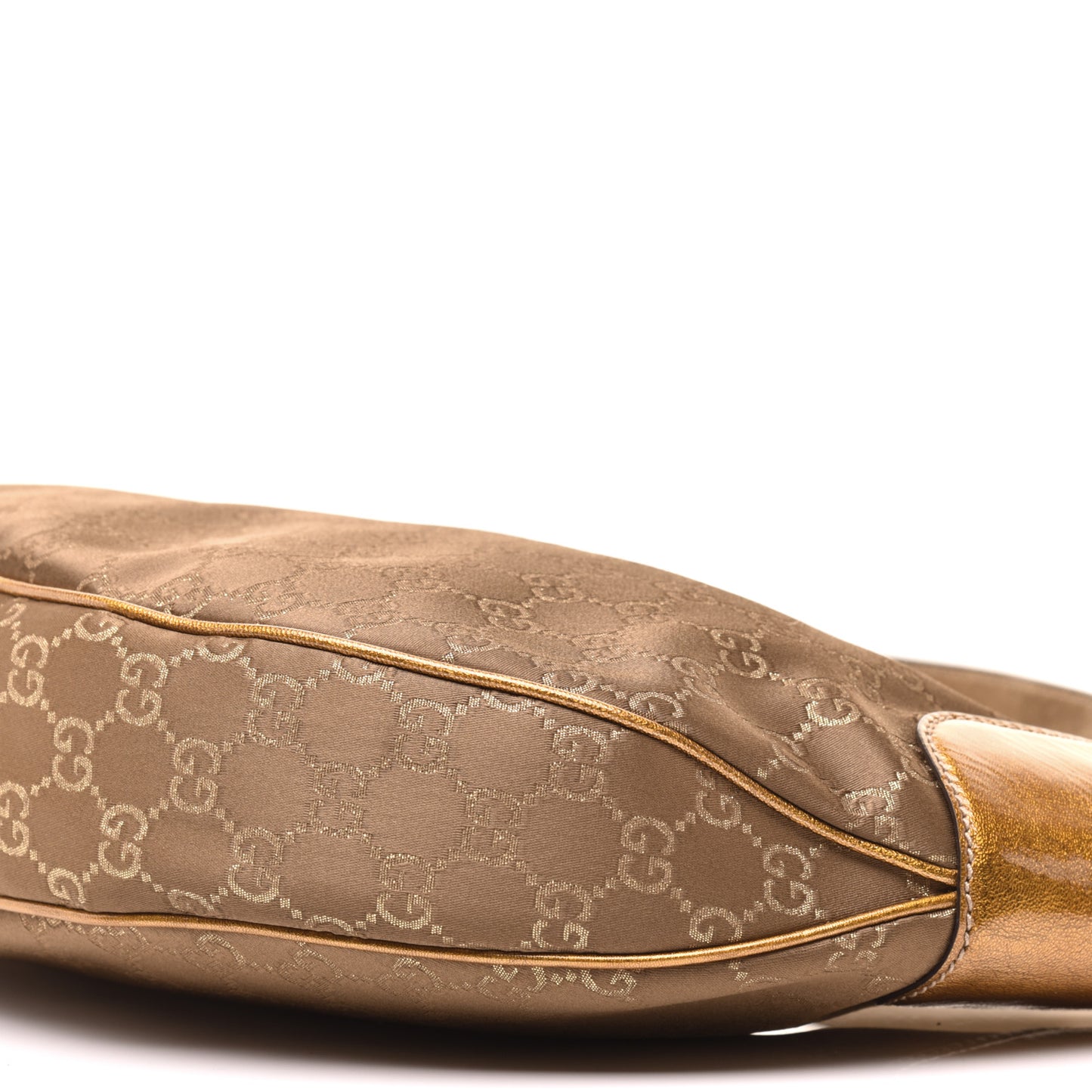 Satin Monogram Half Moon Hobo Bronze