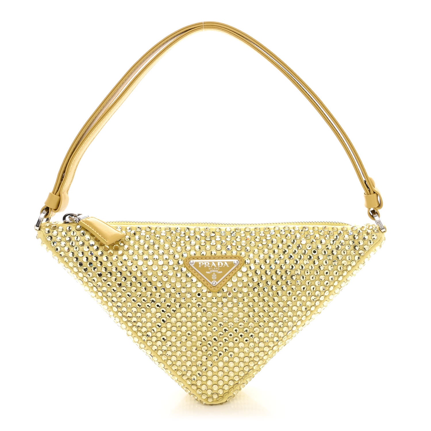 Prada Satin Crystal Triangle Pouch Ananas 1 of 11