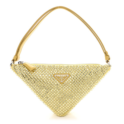 Prada Satin Crystal Triangle Pouch Ananas 1 of 11