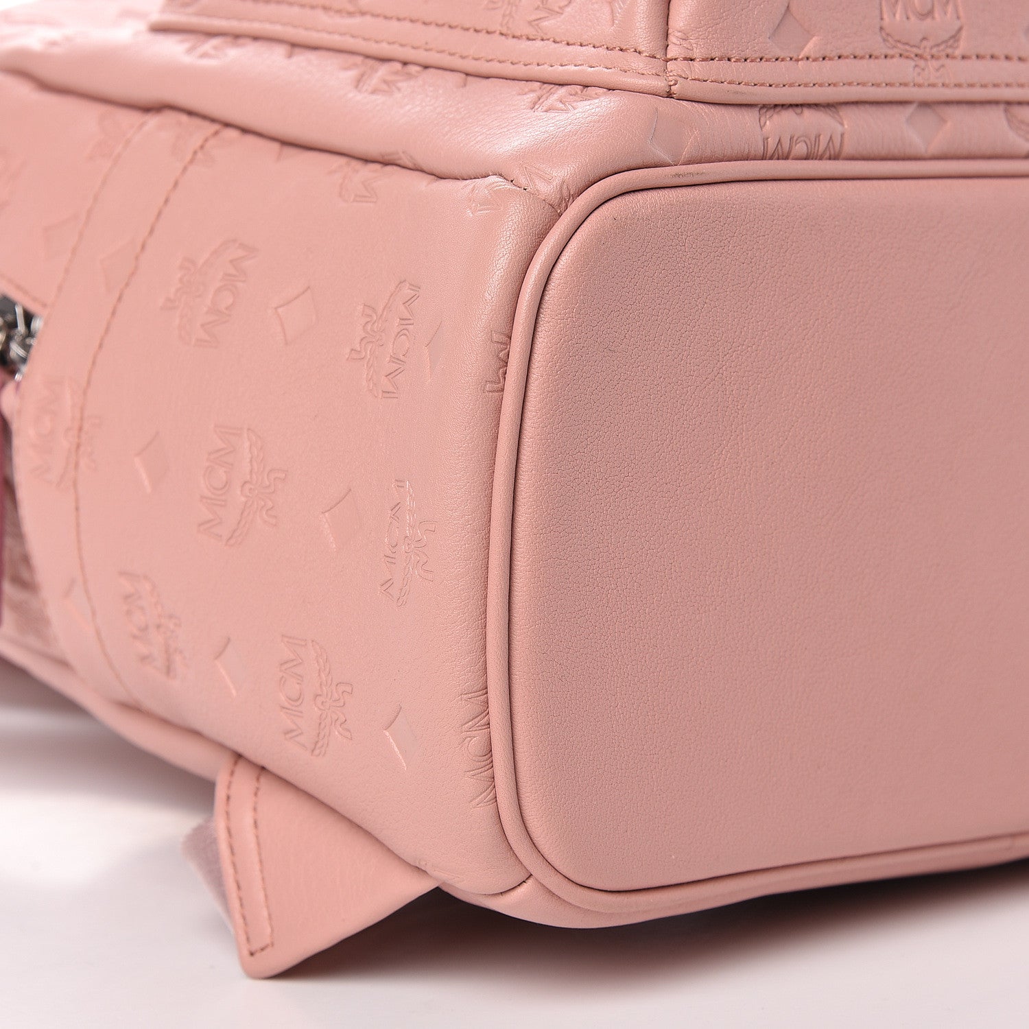 MCM Calfskin Ottomar Monogram Small Backpack Pink 9 of 11
