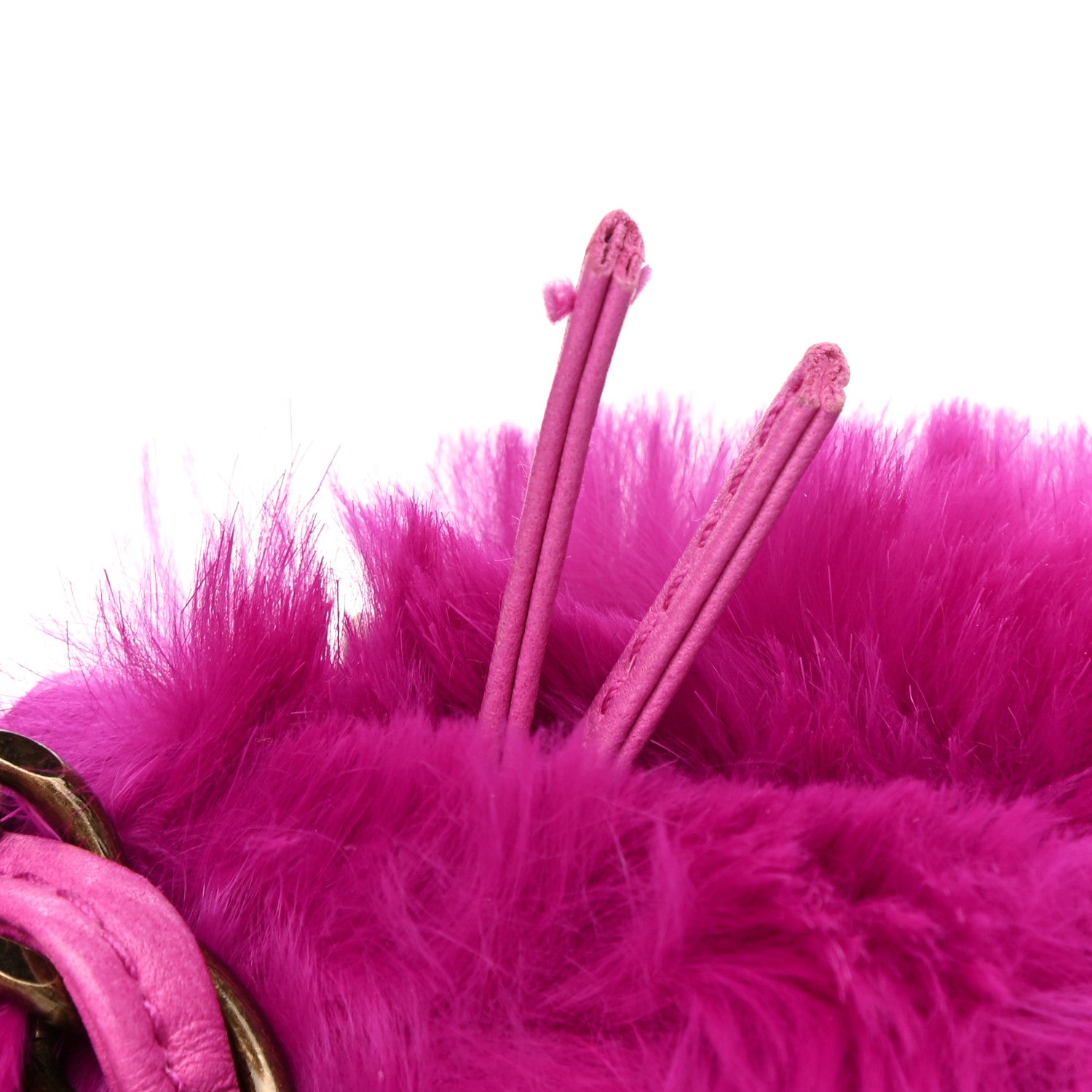Chanel Rabbit Fur Shoulder Bag Fuchsia 11 of 11