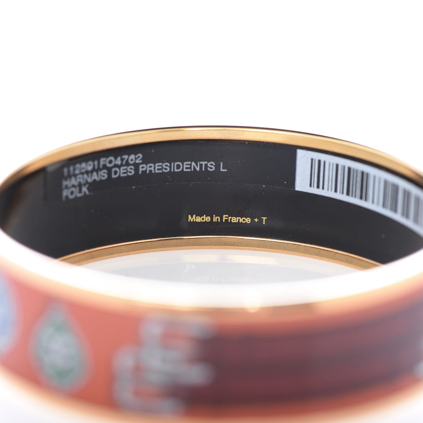 Enamel Printed Harnais Des Presidents Wide Bracelet 62 Folk