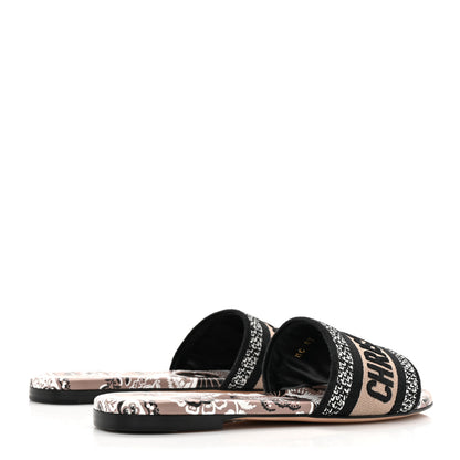 Christian Dior Canvas Bandana Embroidered Dway Flat Slide Sandals 35 Natural Marron 5 of 9
