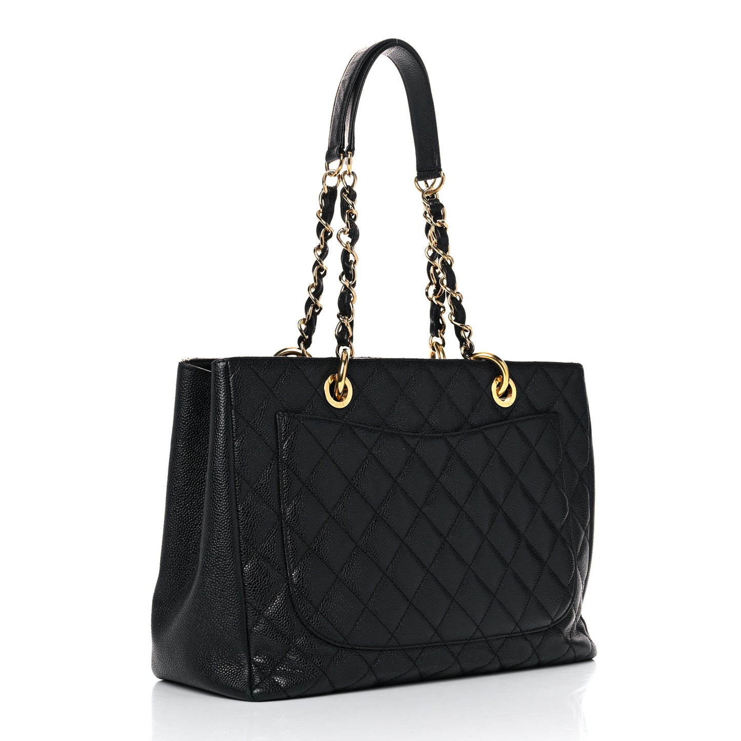 Caviar Quilted Grand Shopping Tote GST Black