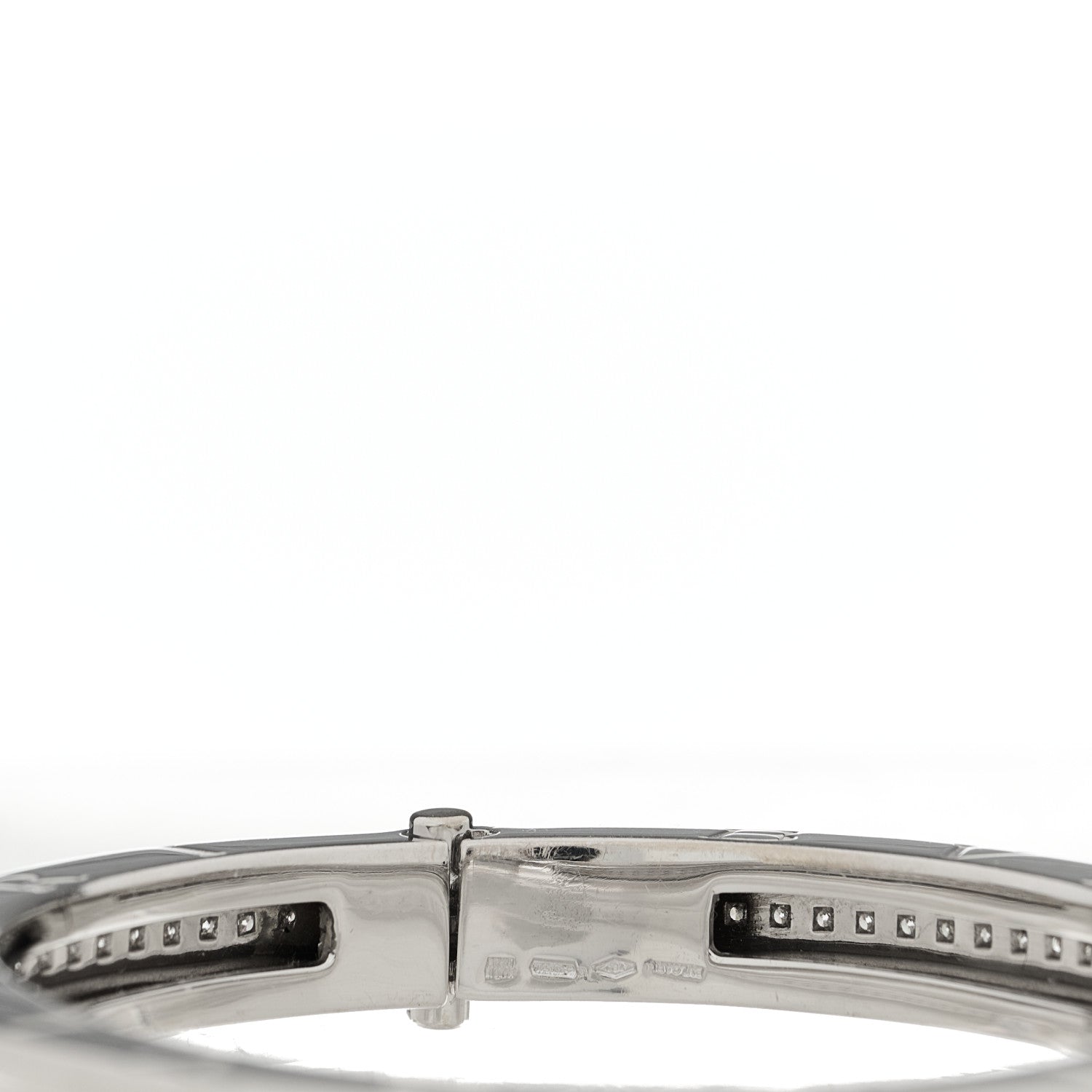 Bulgari 18K White Gold Diamond B.Zero1 Bangle Bracelet 3 of 5