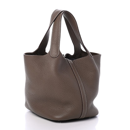 Hermes Taurillon Clemence Picotin Lock 18 PM Etoupe 2 of 4