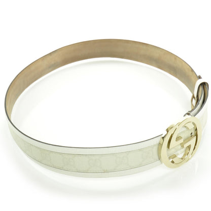 Gucci GG Plus Monogram Calfskin Interlocking G 40mm Belt 90 36 White 3 of 6