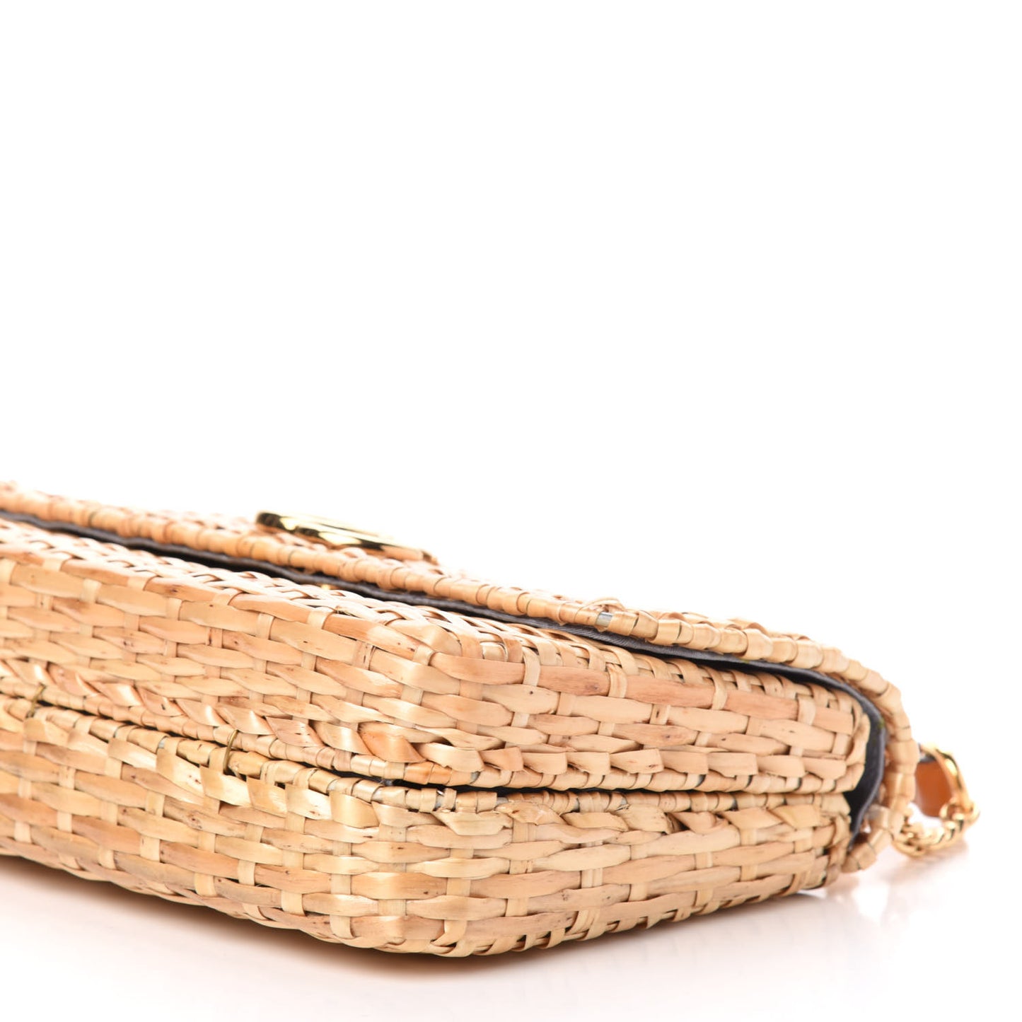 Glazed Wicker Small Cestino Shoulder Bag Natural