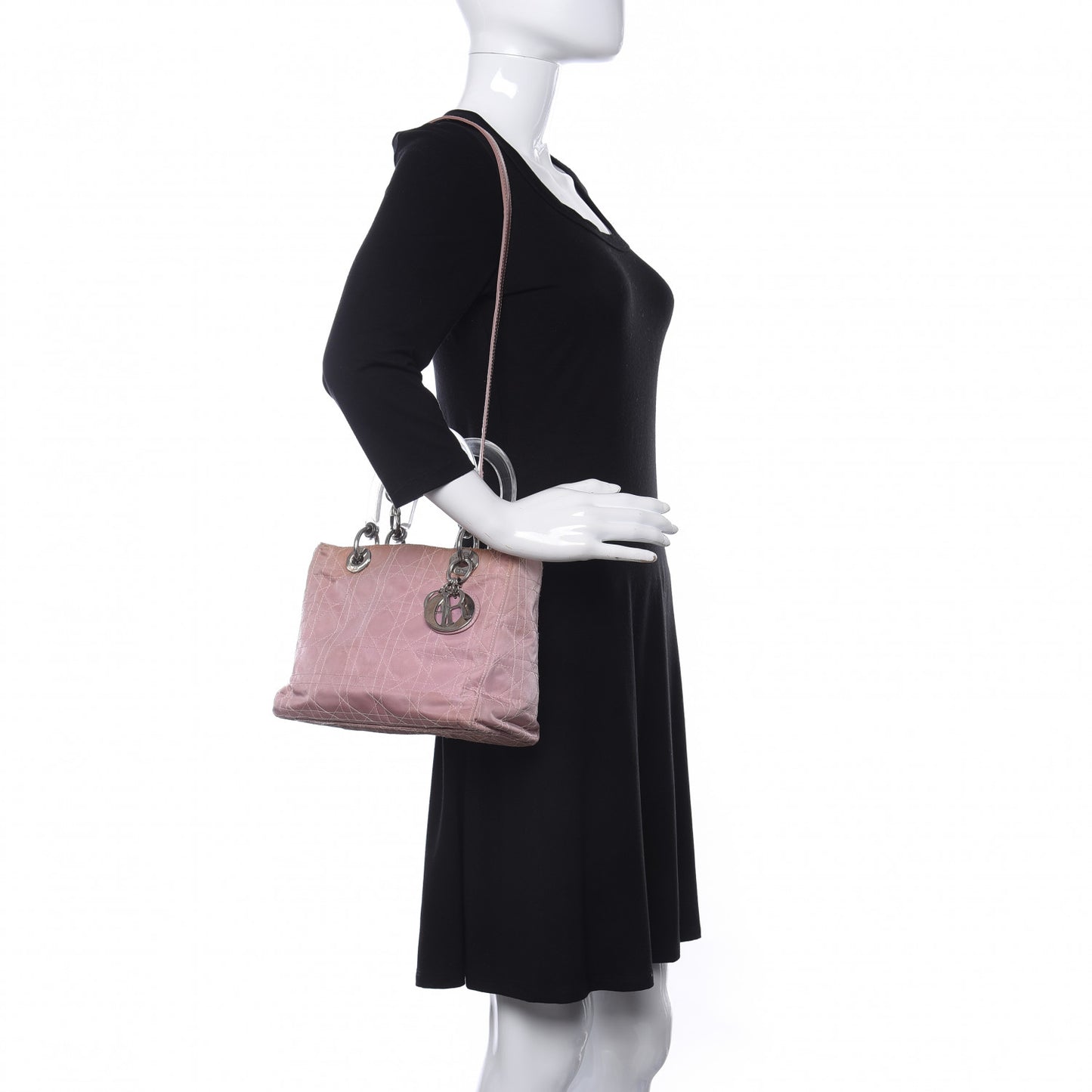 Satin Cannage Medium Lady Dior Pink