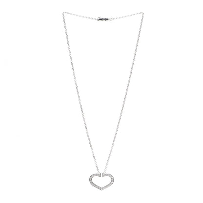 Cartier 18K White Gold Diamond Large Hearts and Symbols Pendant Necklace 3 of 6