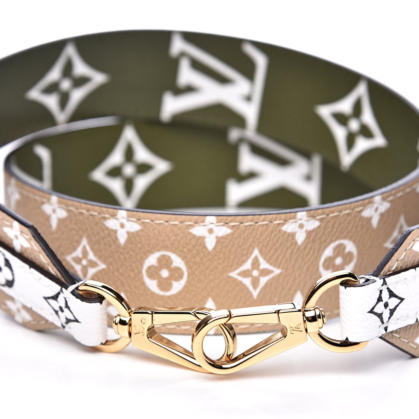 Monogram Giant Bandouliere Shoulder Strap Kaki