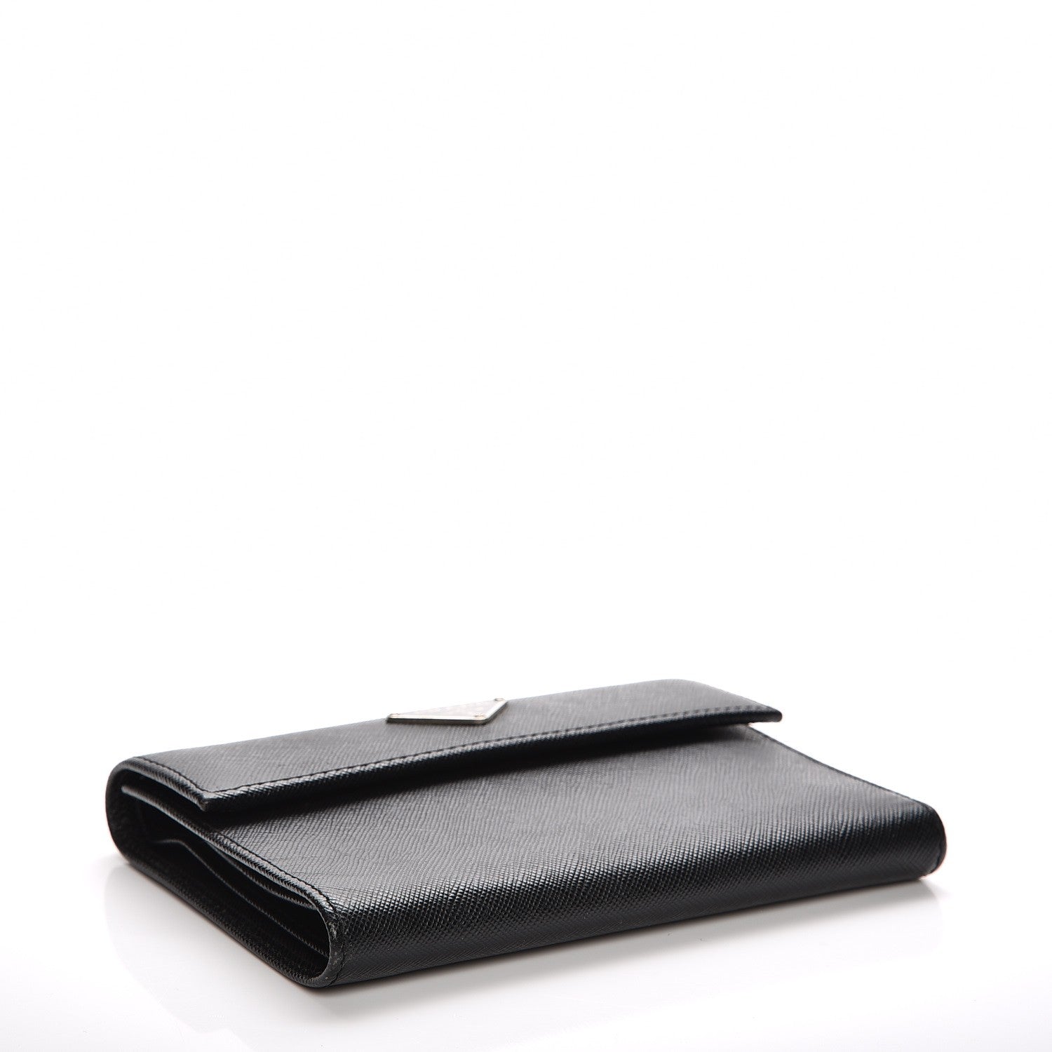 Prada Saffiano Triangle Flap Wallet Nero Black 4 of 9
