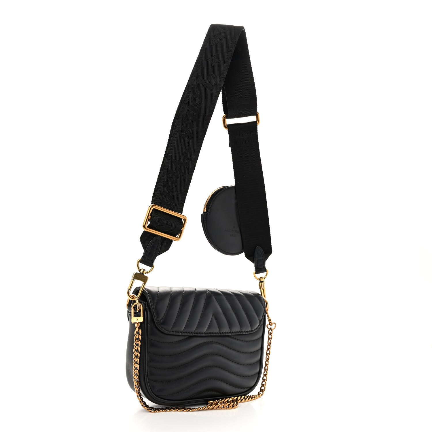 Louis Vuitton Calfskin New Wave Multi Pochette Black 3 of 9