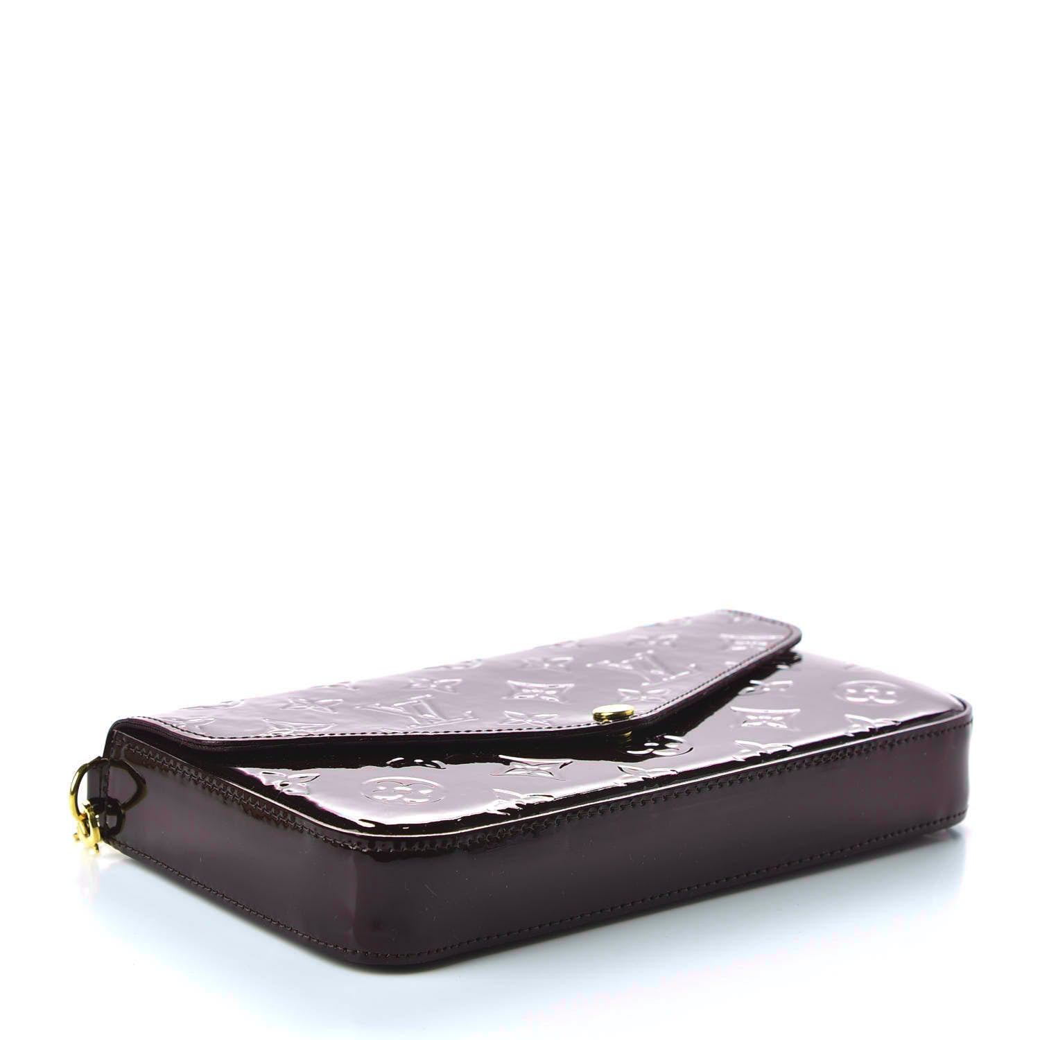 Louis Vuitton Vernis Pochette Felicie Chain Wallet Amarante 4 of 10