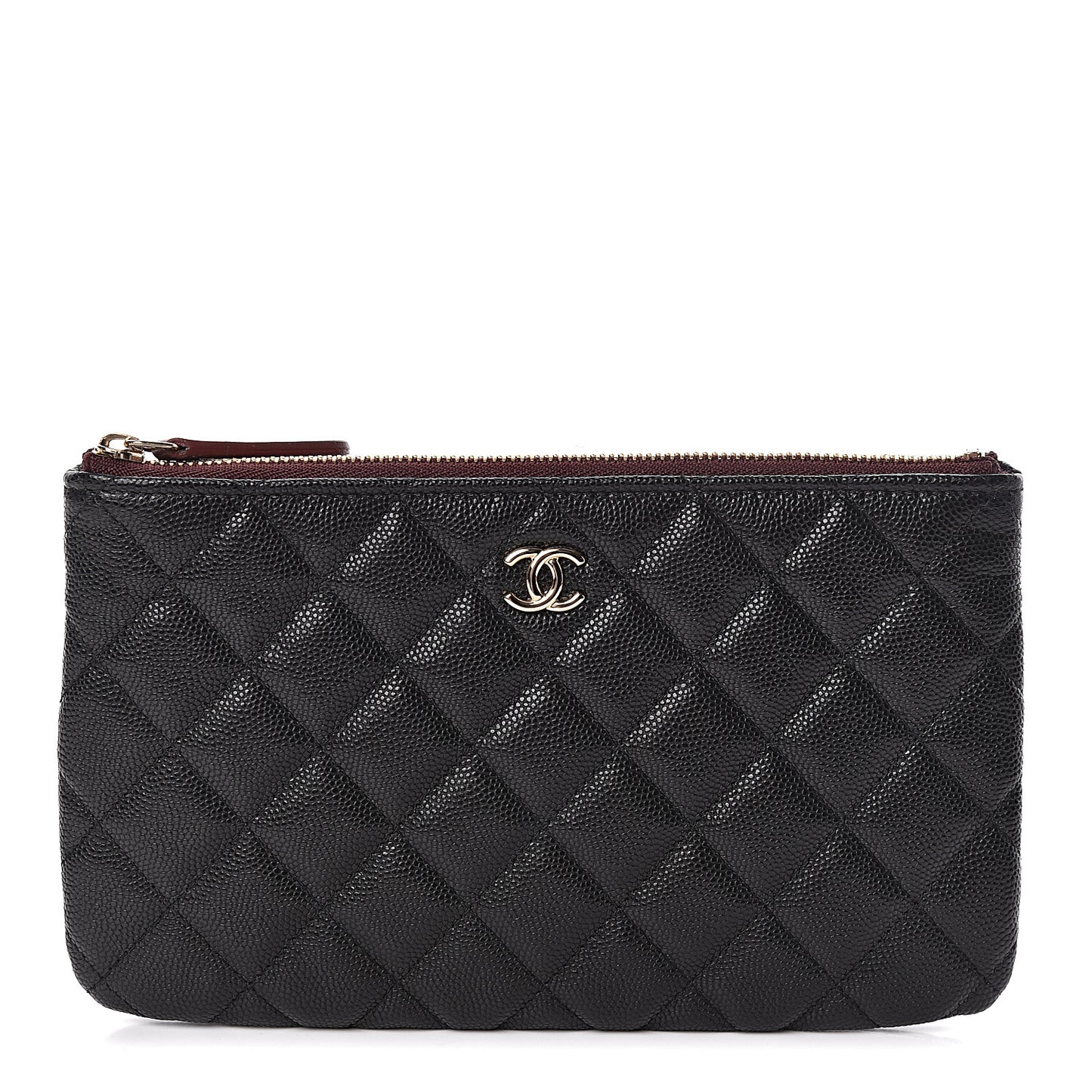 Caviar Quilted Small Pouch Black