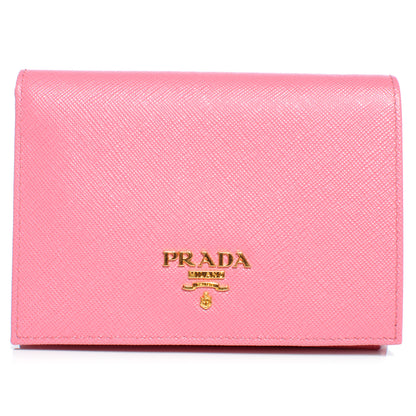 Prada Saffiano Metal Bi-Fold Wallet Geranio 1 of 6