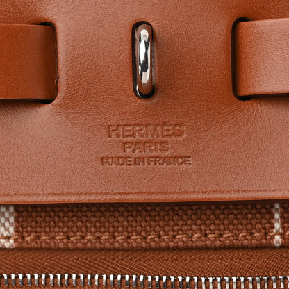 Hermes Vache Hunter Toile H Vibration Herbag Zip Retourne 31 PM Fauve Ecru Beige 7 of 14