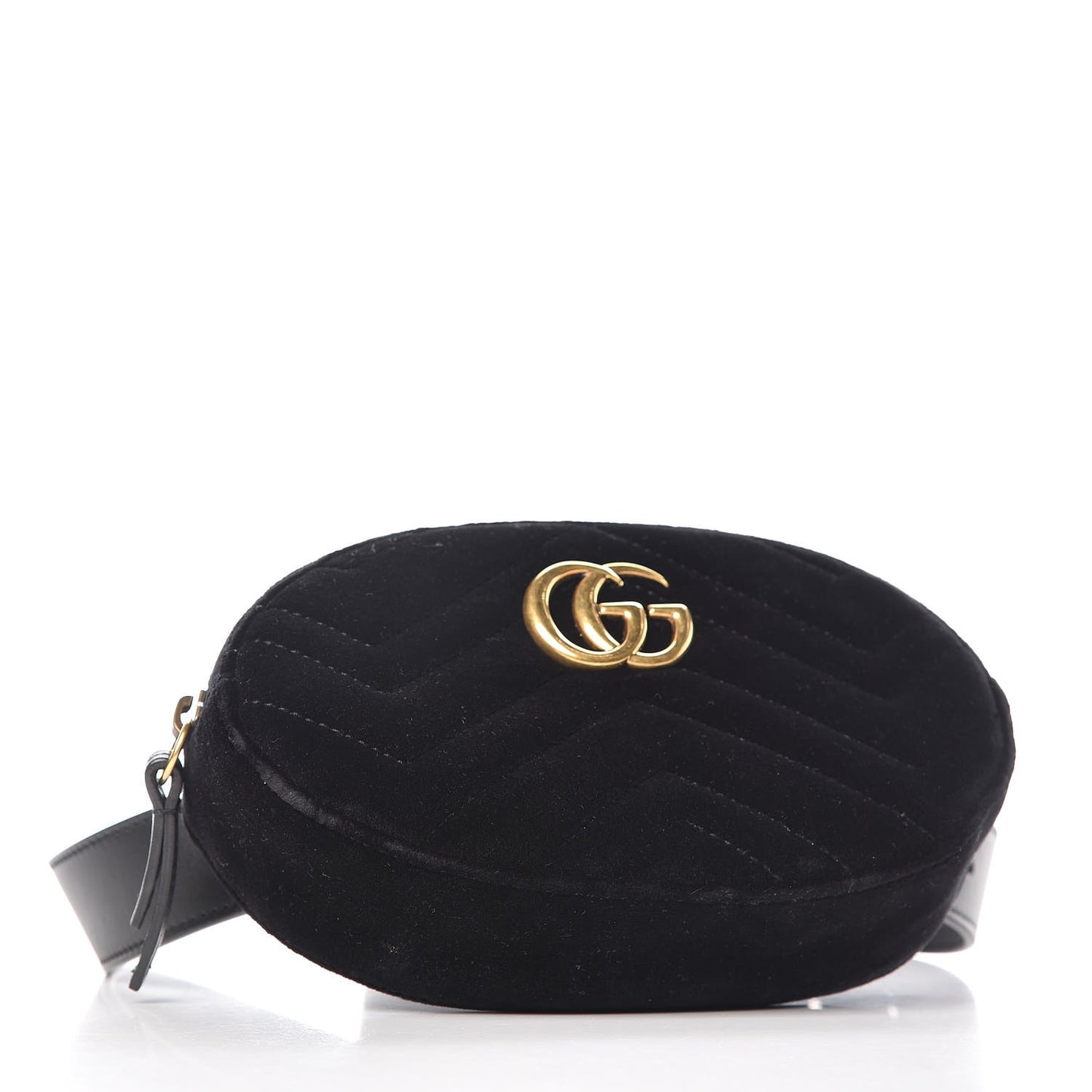 Velvet Matelasse GG Marmont Belt Bag 85 34 Black