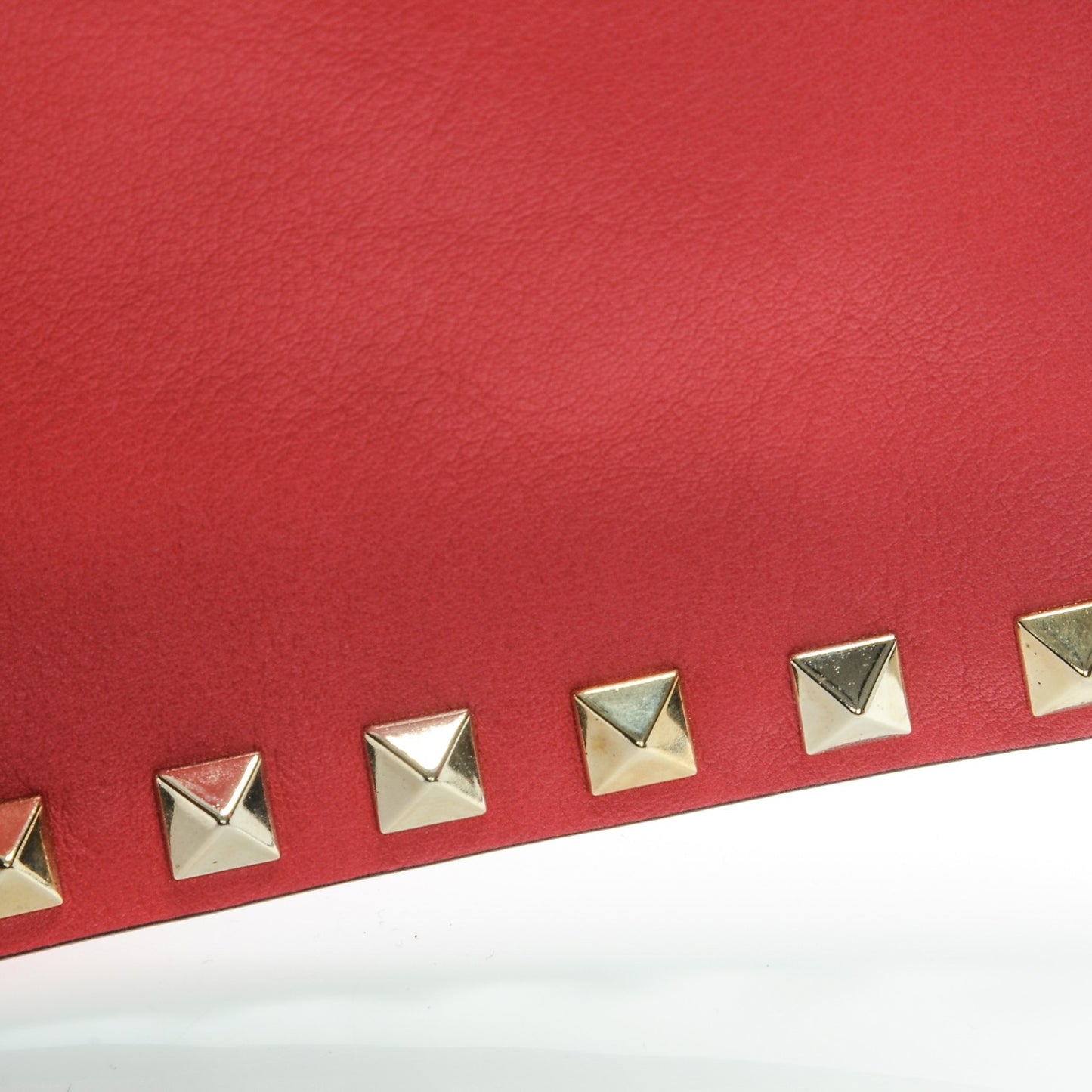 Vitello Large Rockstud Zip Pouch Deep Rose