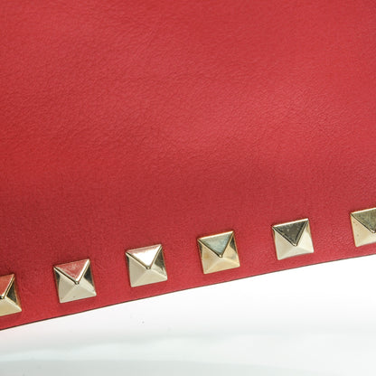 Valentino Garavani Vitello Large Rockstud Zip Pouch Deep Rose 11 of 13