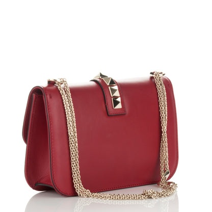 Valentino Garavani Vitello Medium Glam Lock Rockstud Flap Red 3 of 7