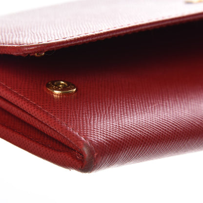 Prada Saffiano Metal Oro Chain Wallet Fuoco 9 of 11